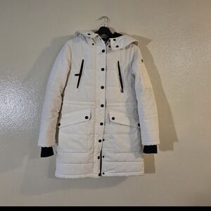 BCBGeneration Cream Hooded Puffer Coat